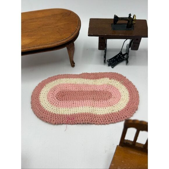 Vintage No Brand Wooden Dollhouse Furniture Piano Table Fireplace 1:12 Scale - Picture 7 of 9